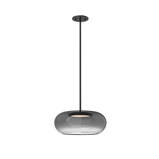 TRINITY luminaire suspendu noir et verre fumé PD62014-BK/SM