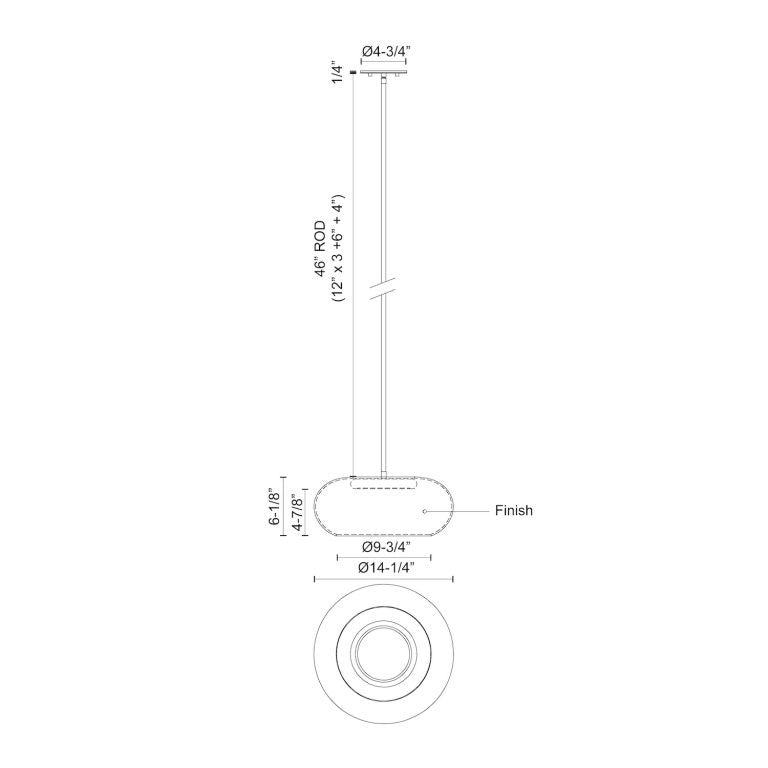 TRINITY luminaire suspendu noir et verre fumé PD62014-BK/SM