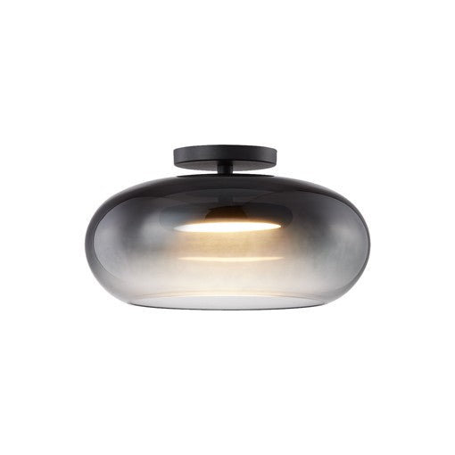 TRINITY luminaire plafonnier noir et verre fumé SF62014-BK/SM