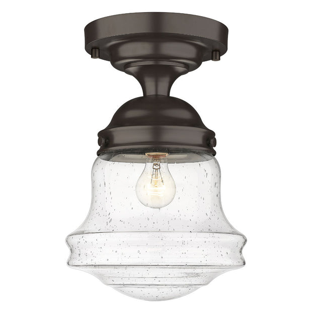 VAUGHN luminaire plafonnier bronze et verre bullé 736F10-BRZ | Luminaire Plus.ca