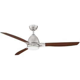 ERIS ventilateur nickel brossé et effet bois AC21852-SN | Luminaire Plus.ca