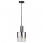 HENLEY luminaire suspendu noir et verre fumé AC11520SM | Luminaire Plus.ca