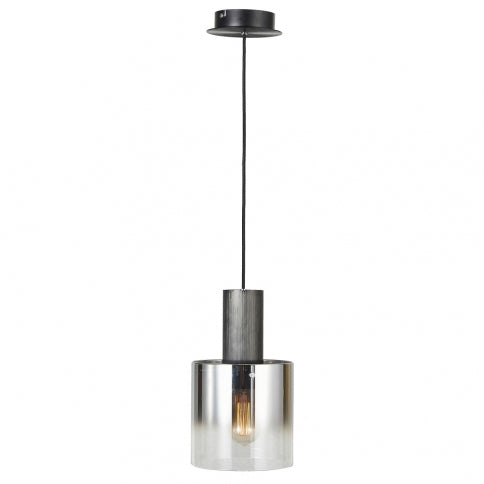 HENLEY luminaire suspendu noir et verre fumé AC11520SM | Luminaire Plus.ca