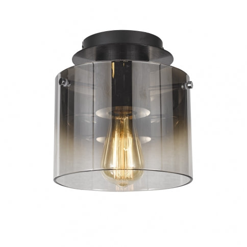 HENLEY luminaire plafonnier noir et verre fumé AC11525SM | Luminaire Plus.ca