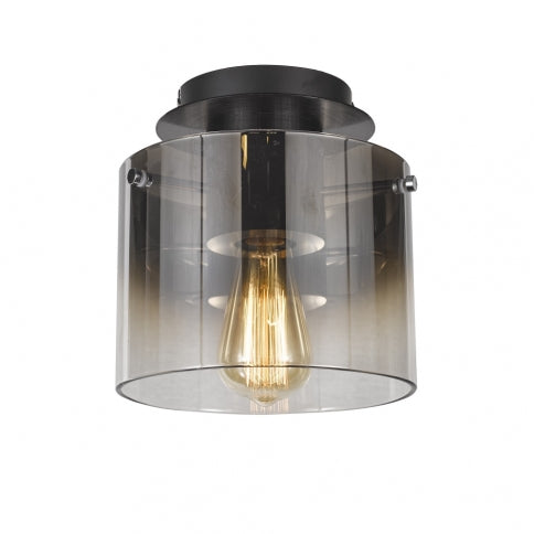 HENLEY luminaire plafonnier noir et verre fumé AC11525SM