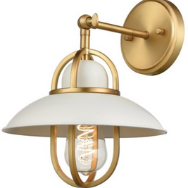 PEGGY'S COVE luminaire plafonnier blanc et doré | Luminaire Plus.ca