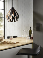 CARLTON I luminaire suspendu noir et nickel brossé 49255A | Luminaire Plus.ca