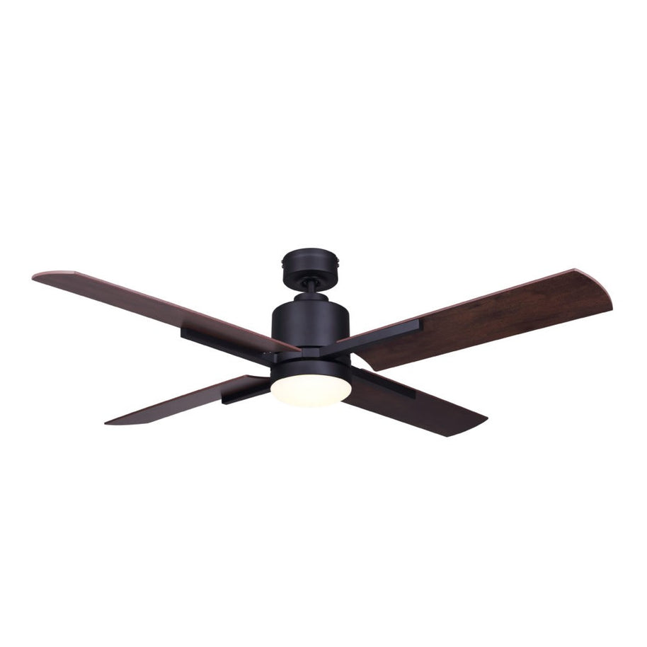 LOXLEY ventilateur noir et effet bois CF52LOX4BK | Luminaire Plus.ca