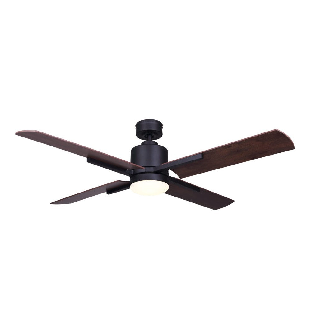 LOXLEY ventilateur noir et effet bois CF52LOX4BK | Luminaire Plus.ca