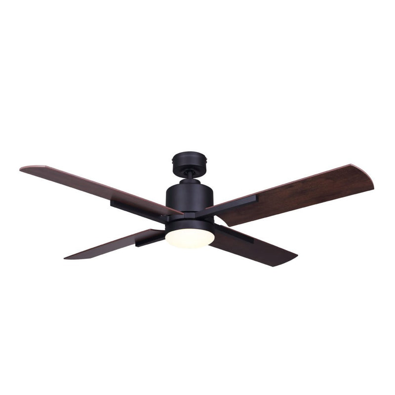LOXLEY ventilateur noir et effet bois CF52LOX4BK | Luminaire Plus.ca