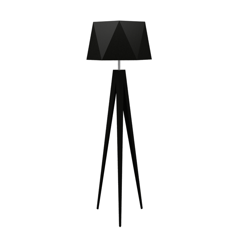 TRIPOD FACETED lampe de plancher en bois du Brésil 3034