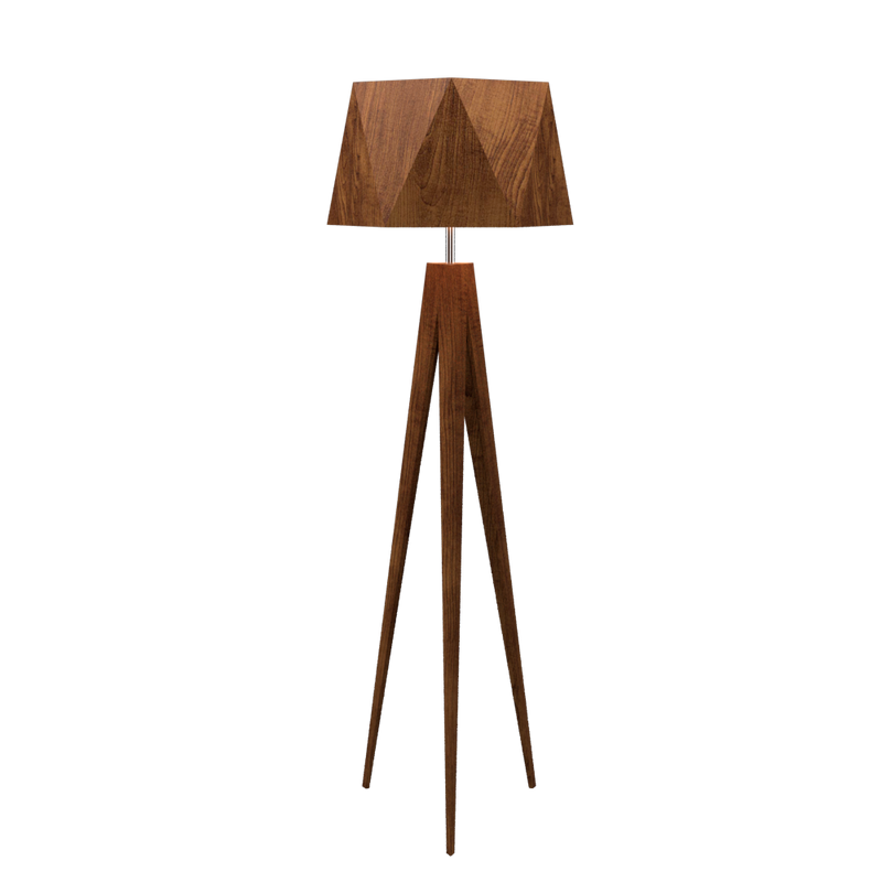 TRIPOD FACETED lampe en bois du Brésil 3034 | Luminaire Plus.ca