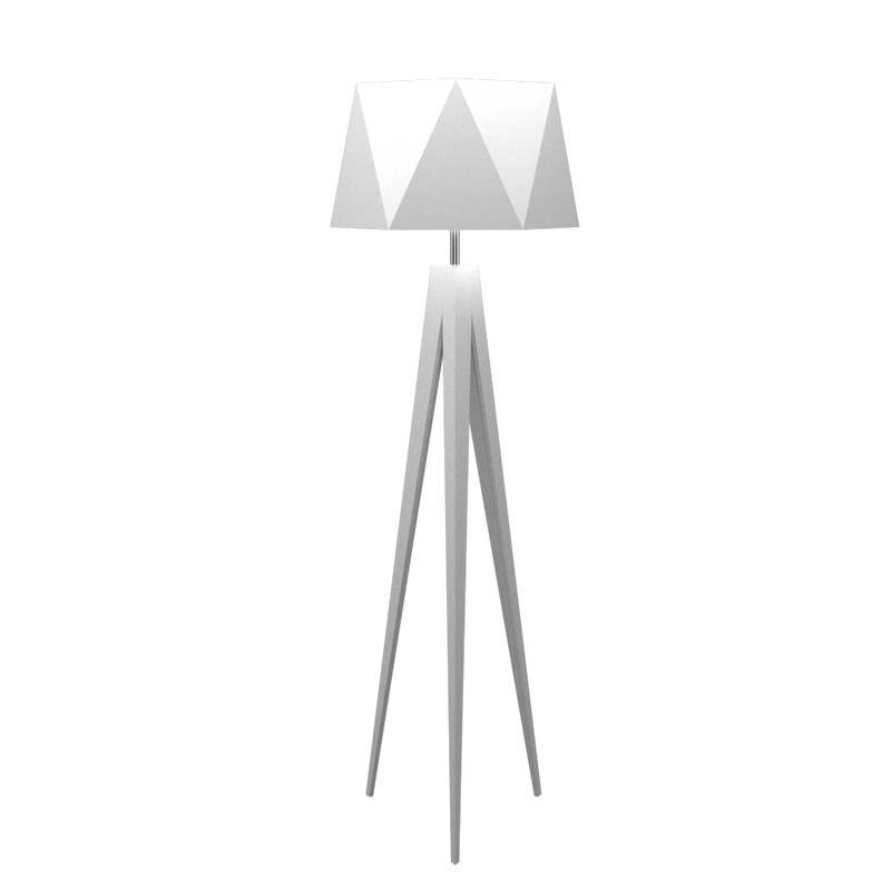 TRIPOD FACETED lampe de plancher en bois du Brésil 3034