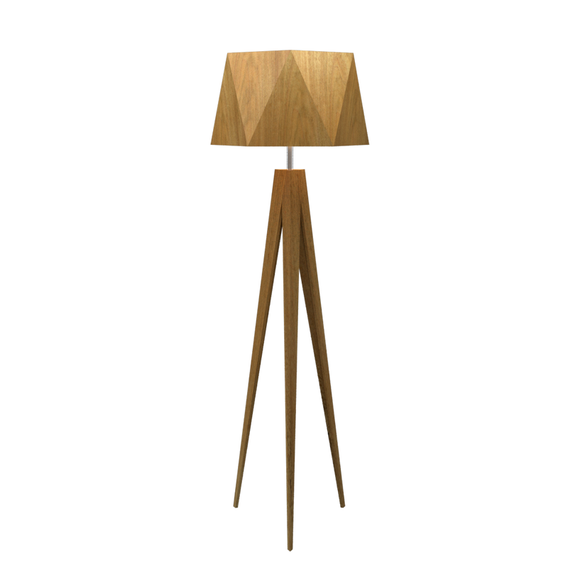 TRIPOD FACETED lampe de plancher en bois du Brésil 3034