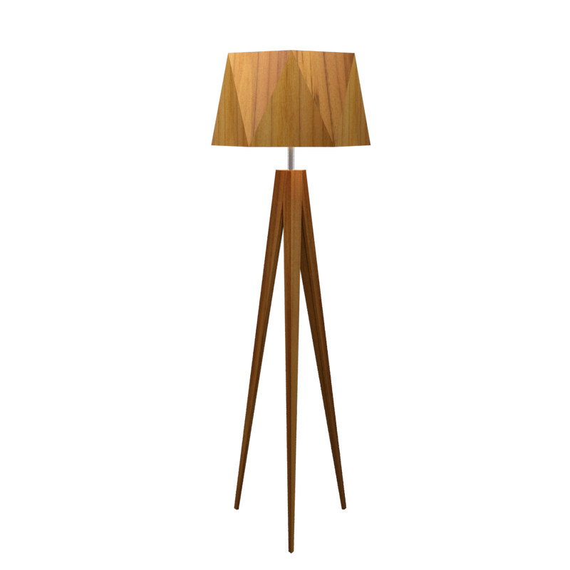 TRIPOD FACETED lampe de plancher en bois du Brésil 3034
