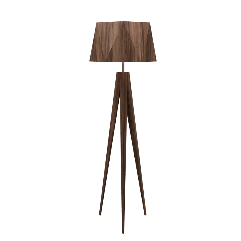 TRIPOD FACETED lampe de plancher en bois du Brésil 3034