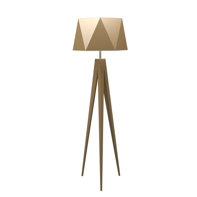 TRIPOD FACETED lampe de plancher en bois du Brésil 3034