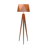 TRIPOD FACETED lampe de plancher en bois du Brésil 3034