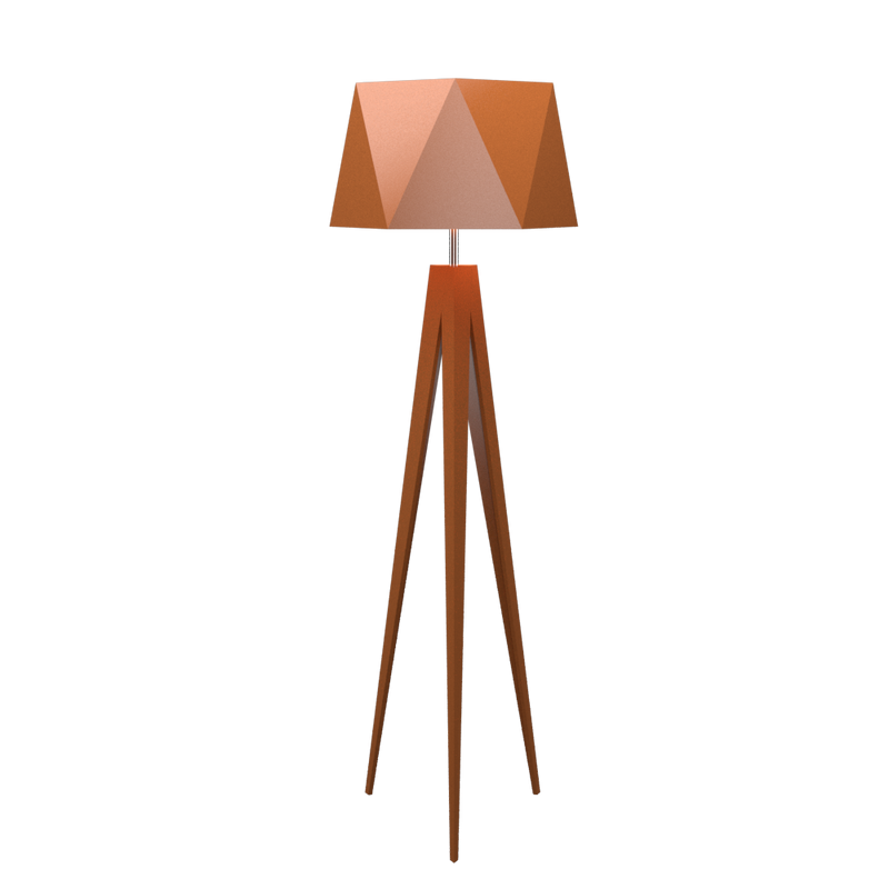 TRIPOD FACETED lampe de plancher en bois du Brésil 3034