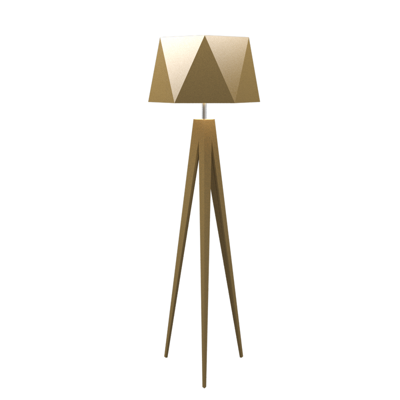 TRIPOD FACETED lampe de plancher en bois du Brésil 3034