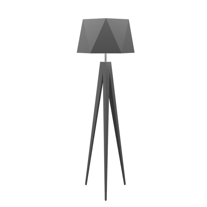 TRIPOD FACETED lampe de plancher en bois du Brésil 3034