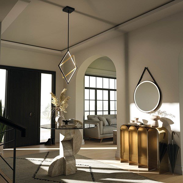 DARSKI luminaire suspendu noir et doré 84310MBK | Luminaire Plus.ca