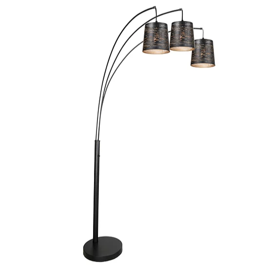 EROZIA lampe de plancher noir et doré CN 7525-BKGD | Luminaire Plus.ca