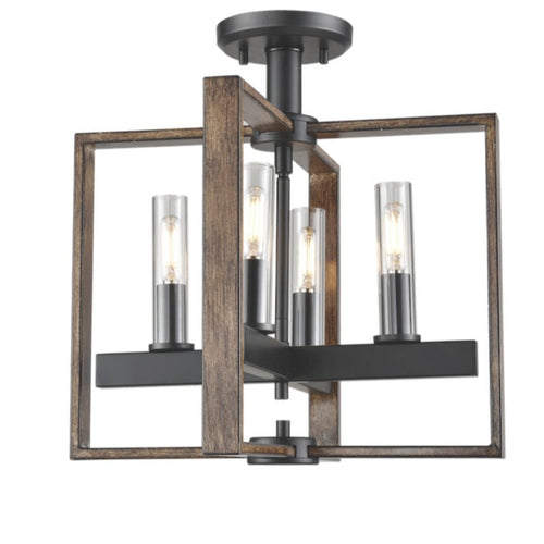 BLAIRMORE luminaire plafonnier graphite et effet bois DVP30211GR+IW-CL | Luminaire Plus.ca