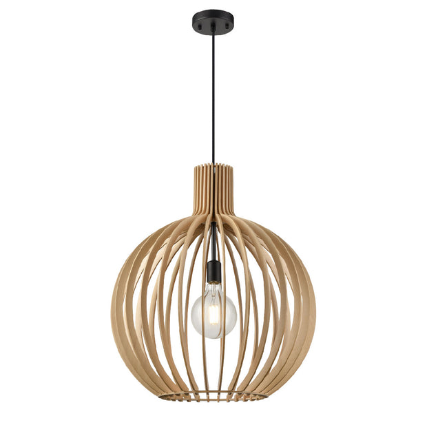 NAHANNI luminaire suspendu noir et bois naturel | Luminaire Plus.ca