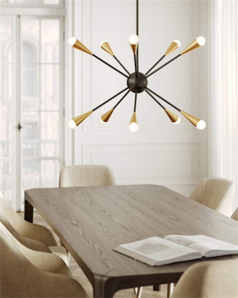 JAX luminaire suspendu noir et doré EC10310MBK | Luminaire Plus.ca