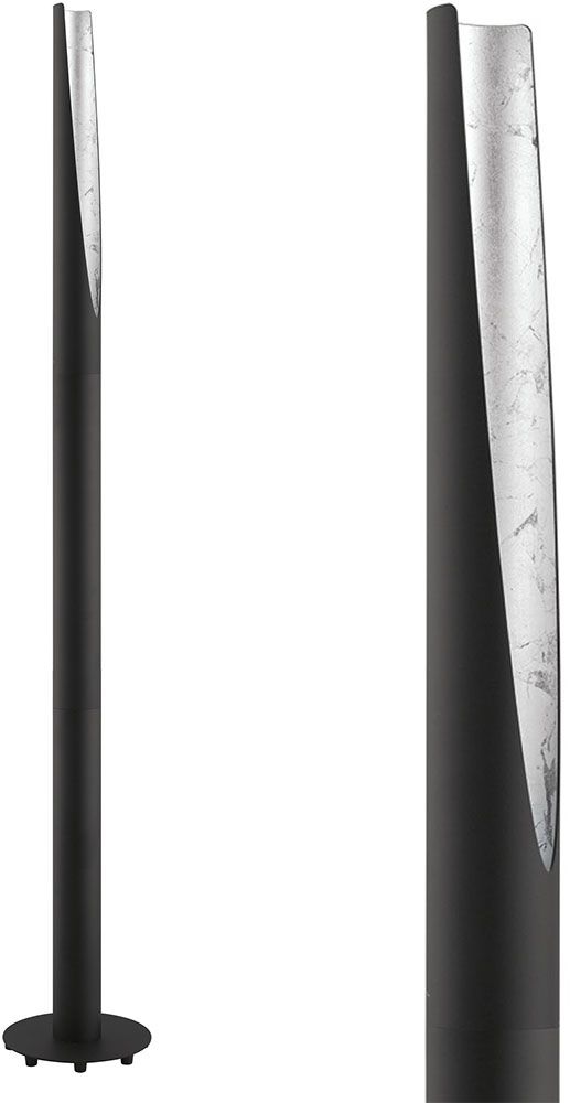 BARBOTTO lampe de plancher noir et nickel brossé 203388A | Luminaire Plus.ca