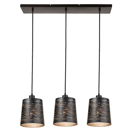 EROZIA luminaire suspendu noir et doré CN 7528-BKGD | Luminaire Plus.ca