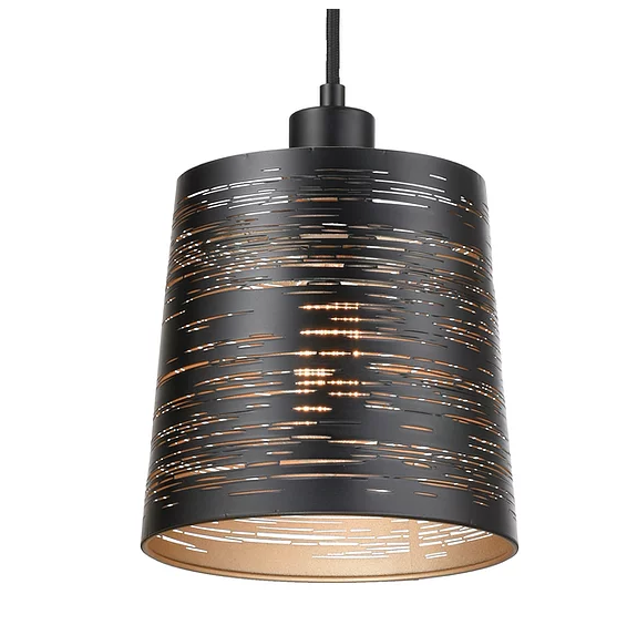 EROZIA luminaire suspendu noir et doré CN 7528-BKGD | Luminaire Plus.ca