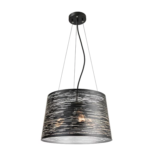 EROZIA luminaire suspendu noir et argent CN 7526-BKSL | Luminaire Plus.ca