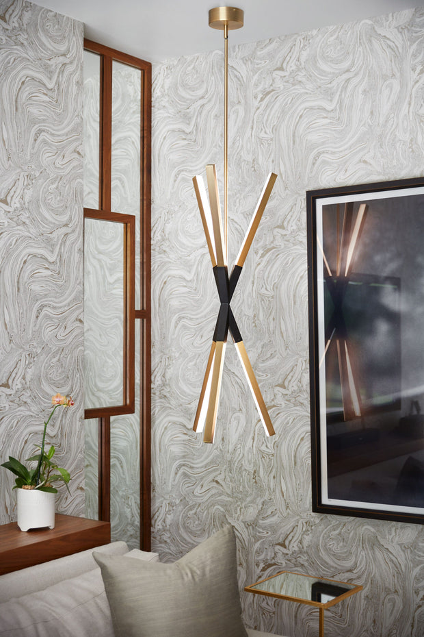 RAE luminaire suspendu doré et noir FR30617LCB | Luminaire Plus.ca