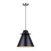 TALIA luminaire suspendu noir et nickel brossé IPL1076A01BKN12