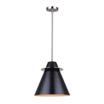 TALIA luminaire suspendu noir et nickel brossé IPL1076A01BKN12