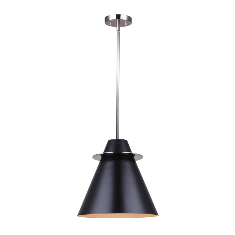 TALIA luminaire suspendu noir et nickel brossé IPL1076A01BKN12