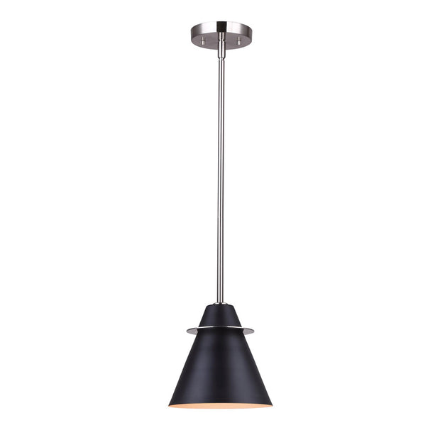TALIA luminaire suspendu noir et nickel brossé IPL1076A01BKN