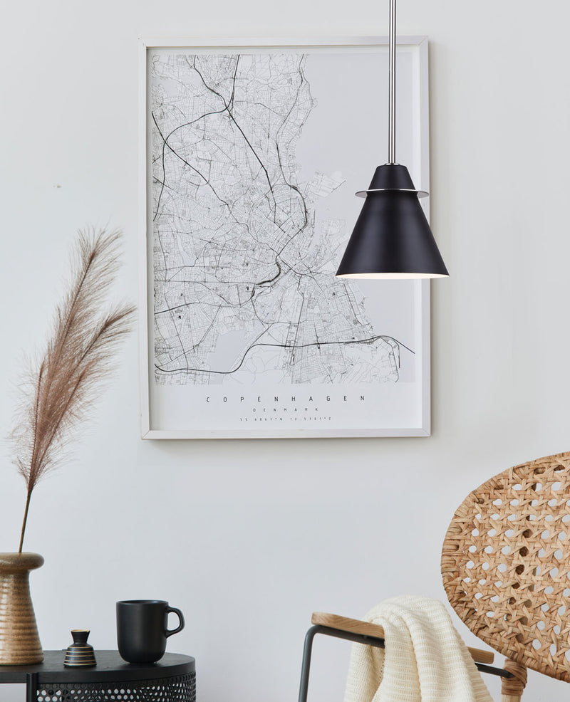 TALIA luminaire suspendu noir et nickel brossé IPL1076A01BKN12