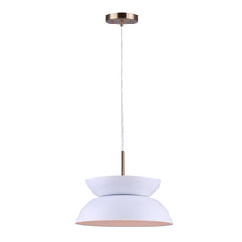 MILA luminaire suspendu blanc et doré IPL1096A01GDW| Luminaire Plus.ca