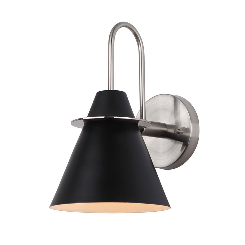 TALIA luminaire mural noir et nickel brossé IVL1076A01BKN
