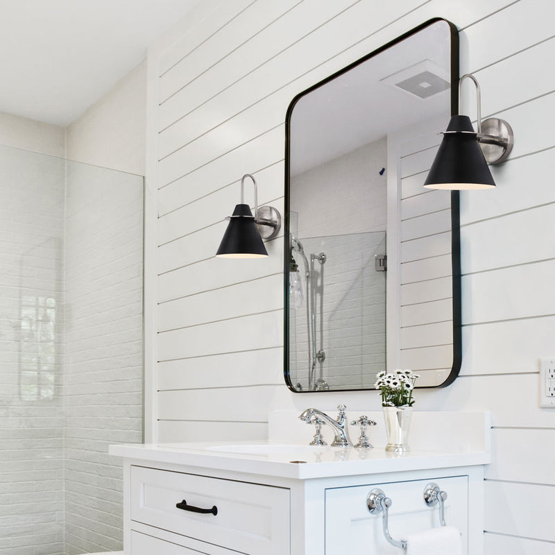 TALIA luminaire mural noir et nickel brossé IVL1076A01BKN