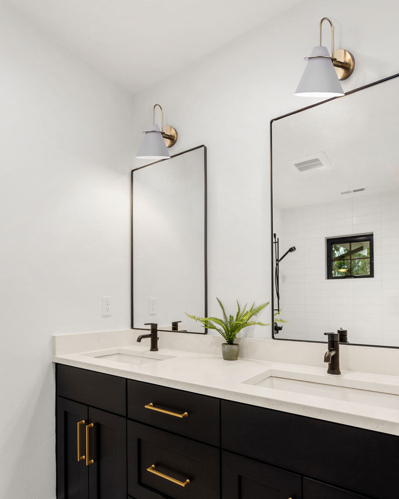 TALIA luminaire mural gris et doré IVL1076A01MGG | Luminaire Plus.ca