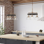 EASTMONT luminaire suspendu chrome et effet bois 52402PN