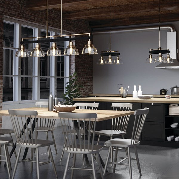 EASTMONT luminaire suspendu chrome et effet bois 52402PN