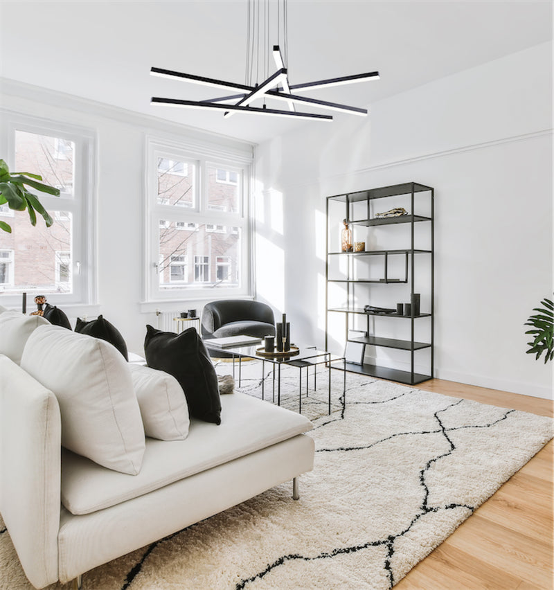 Luminaire suspendu 5 linéaires noirs  LCH237A05BK | Luminaire Plus.ca