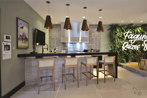FUCHSIA luminaire suspendu en bois du Brésil 1363| Luminaire Plus.ca