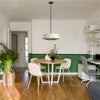 CELENE luminaire suspendu nickel brossé et abat jour lin gris DVP41008SN+GY-CCT | Luminaire Plus.ca 
