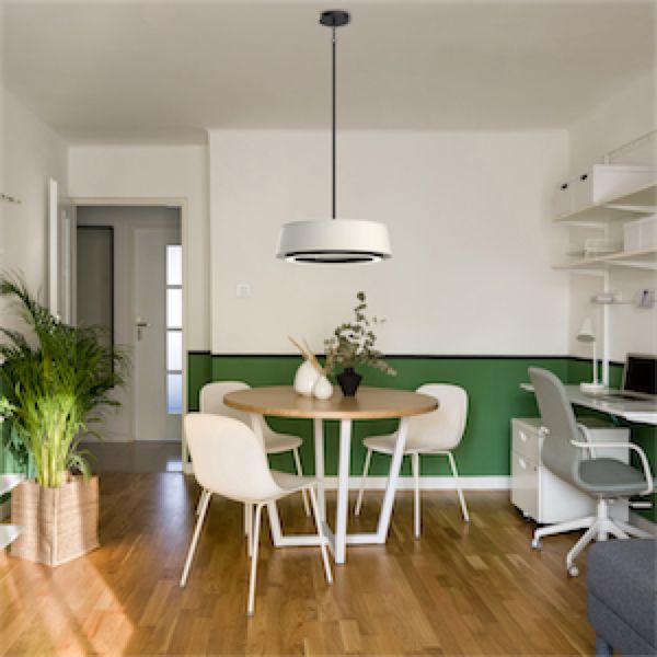 CELENE luminaire suspendu noir et abat jour lin DVP41008EB+LIN-CCT | Luminaire Plus.ca